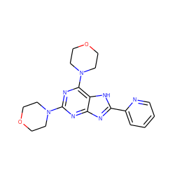 c1ccc(-c2nc3nc(N4CCOCC4)nc(N4CCOCC4)c3[nH]2)nc1 ZINC000207242385