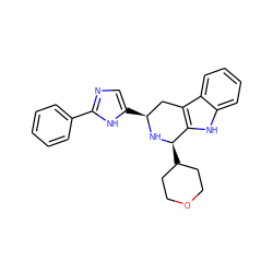 c1ccc(-c2ncc([C@H]3Cc4c([nH]c5ccccc45)[C@@H](C4CCOCC4)N3)[nH]2)cc1 ZINC000653740504