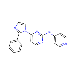 c1ccc(-c2nccn2-c2ccnc(Nc3ccncc3)n2)cc1 ZINC000013489748