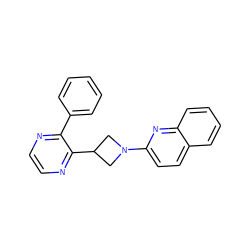 c1ccc(-c2nccnc2C2CN(c3ccc4ccccc4n3)C2)cc1 ZINC000140100040