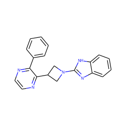 c1ccc(-c2nccnc2C2CN(c3nc4ccccc4[nH]3)C2)cc1 ZINC000139834074