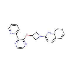 c1ccc(-c2nccnc2OC2CN(c3ccc4ccccc4n3)C2)nc1 ZINC000096168796