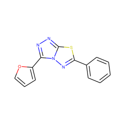 c1ccc(-c2nn3c(-c4ccco4)nnc3s2)cc1 ZINC000000531517