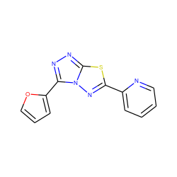 c1ccc(-c2nn3c(-c4ccco4)nnc3s2)nc1 ZINC000004295413