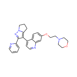 c1ccc(-c2nn3c(c2-c2ccnc4cc(OCCN5CCOCC5)ccc24)CCC3)nc1 ZINC000014976393