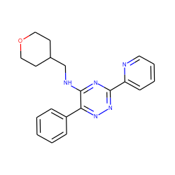 c1ccc(-c2nnc(-c3ccccn3)nc2NCC2CCOCC2)cc1 ZINC000095566831