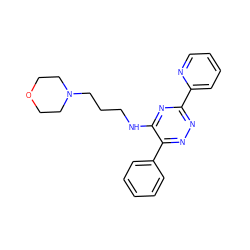 c1ccc(-c2nnc(-c3ccccn3)nc2NCCCN2CCOCC2)cc1 ZINC000095566291