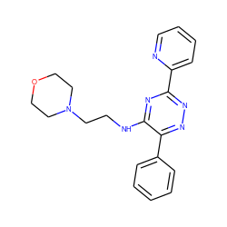 c1ccc(-c2nnc(-c3ccccn3)nc2NCCN2CCOCC2)cc1 ZINC000095570068