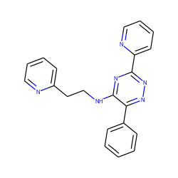 c1ccc(-c2nnc(-c3ccccn3)nc2NCCc2ccccn2)cc1 ZINC000095571019