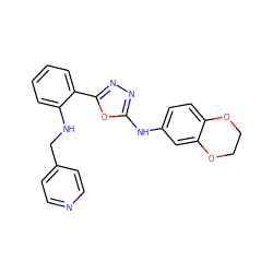 c1ccc(-c2nnc(Nc3ccc4c(c3)OCCO4)o2)c(NCc2ccncc2)c1 ZINC000015079662