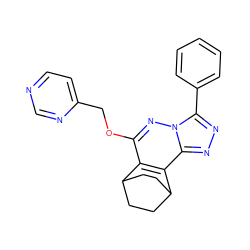 c1ccc(-c2nnc3c4c(c(OCc5ccncn5)nn23)C2CCC4CC2)cc1 ZINC000013610284