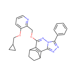 c1ccc(-c2nnc3c4c(c(OCc5ncccc5OCC5CC5)nn23)C2CCC4CC2)cc1 ZINC000013610268