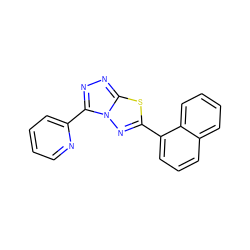 c1ccc(-c2nnc3sc(-c4cccc5ccccc45)nn23)nc1 ZINC000010312391