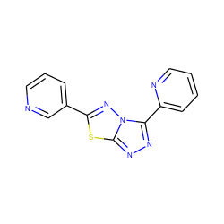 c1ccc(-c2nnc3sc(-c4cccnc4)nn23)nc1 ZINC000009576014