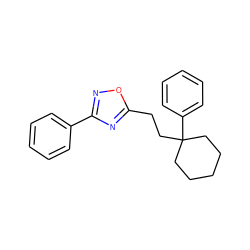 c1ccc(-c2noc(CCC3(c4ccccc4)CCCCC3)n2)cc1 ZINC000114755483