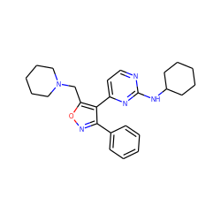 c1ccc(-c2noc(CN3CCCCC3)c2-c2ccnc(NC3CCCCC3)n2)cc1 ZINC000049033748