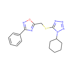 c1ccc(-c2noc(CSc3nnnn3C3CCCCC3)n2)cc1 ZINC000000094138