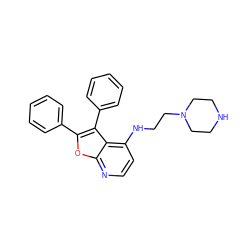 c1ccc(-c2oc3nccc(NCCN4CCNCC4)c3c2-c2ccccc2)cc1 ZINC000023359504