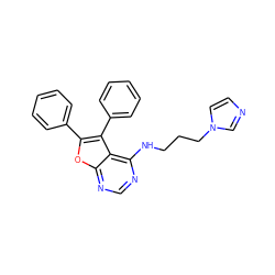 c1ccc(-c2oc3ncnc(NCCCn4ccnc4)c3c2-c2ccccc2)cc1 ZINC000004004302