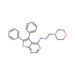 c1ccc(-c2oc3ncnc(NCCN4CCOCC4)c3c2-c2ccccc2)cc1 ZINC000019890380