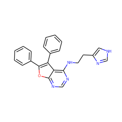 c1ccc(-c2oc3ncnc(NCCc4c[nH]cn4)c3c2-c2ccccc2)cc1 ZINC000053313185