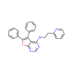 c1ccc(-c2oc3ncnc(NCCc4ccccn4)c3c2-c2ccccc2)cc1 ZINC000053243928