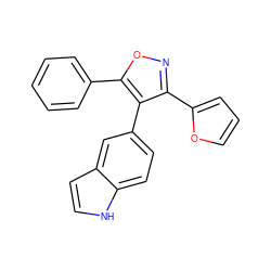 c1ccc(-c2onc(-c3ccco3)c2-c2ccc3[nH]ccc3c2)cc1 ZINC000012474347