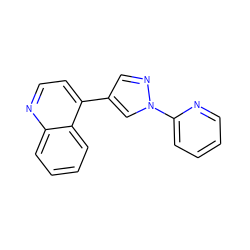 c1ccc(-n2cc(-c3ccnc4ccccc34)cn2)nc1 ZINC000084615553