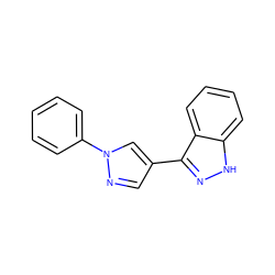 c1ccc(-n2cc(-c3n[nH]c4ccccc34)cn2)cc1 ZINC000076190023