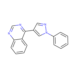 c1ccc(-n2cc(-c3ncnc4ccccc34)cn2)cc1 ZINC000084596833