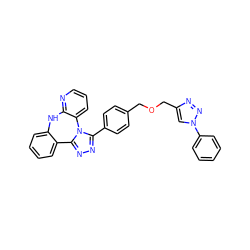 c1ccc(-n2cc(COCc3ccc(-c4nnc5n4-c4cccnc4Nc4ccccc4-5)cc3)nn2)cc1 ZINC000096174118