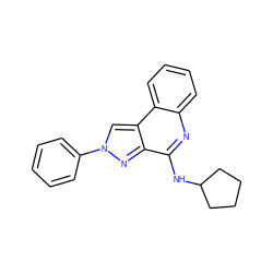 c1ccc(-n2cc3c(n2)c(NC2CCCC2)nc2ccccc23)cc1 ZINC000013672202