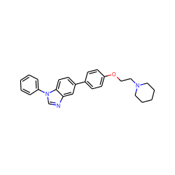 c1ccc(-n2cnc3cc(-c4ccc(OCCN5CCCCC5)cc4)ccc32)cc1 ZINC000003816602