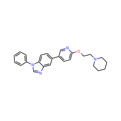 c1ccc(-n2cnc3cc(-c4ccc(OCCN5CCCCC5)nc4)ccc32)cc1 ZINC000001490061