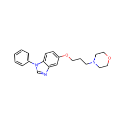 c1ccc(-n2cnc3cc(OCCCN4CCOCC4)ccc32)cc1 ZINC000021290068