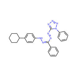 c1ccc(C(=N/Nc2ccc(C3CCCCC3)cc2)/N=N/c2nnnn2-c2ccccc2)cc1 ZINC000028262030