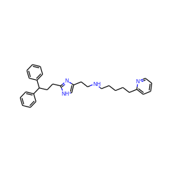 c1ccc(C(CCc2nc(CCNCCCCCc3ccccn3)c[nH]2)c2ccccc2)cc1 ZINC000013530324