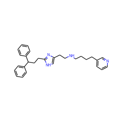 c1ccc(C(CCc2nc(CCNCCCCc3cccnc3)c[nH]2)c2ccccc2)cc1 ZINC000013530333