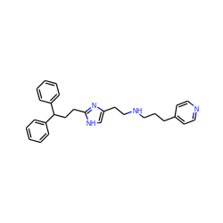 c1ccc(C(CCc2nc(CCNCCCc3ccncc3)c[nH]2)c2ccccc2)cc1 ZINC000013530343