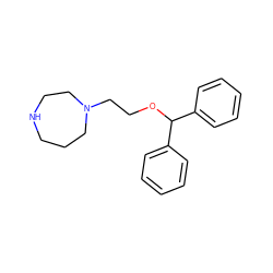 c1ccc(C(OCCN2CCCNCC2)c2ccccc2)cc1 ZINC000019850529