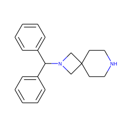 c1ccc(C(c2ccccc2)N2CC3(CCNCC3)C2)cc1 ZINC000003955977