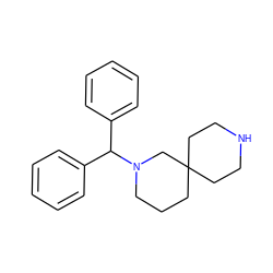 c1ccc(C(c2ccccc2)N2CCCC3(CCNCC3)C2)cc1 ZINC000003956023