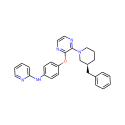 c1ccc(C[C@@H]2CCCN(c3nccnc3Oc3ccc(Nc4ccccn4)cc3)C2)cc1 ZINC000148192257