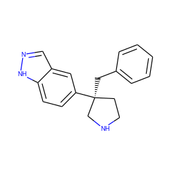 c1ccc(C[C@]2(c3ccc4[nH]ncc4c3)CCNC2)cc1 ZINC000042887532