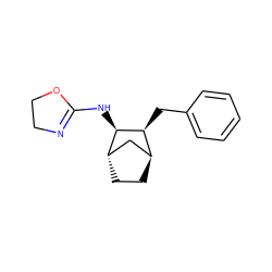 c1ccc(C[C@H]2[C@H]3CC[C@@H](C3)[C@H]2NC2=NCCO2)cc1 ZINC000101216951