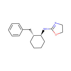 c1ccc(C[C@H]2CCCC[C@@H]2NC2=NCCO2)cc1 ZINC000013807965