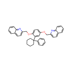 c1ccc(C2(c3cc(OCc4ccc5ccccc5n4)ccc3OCc3ccc4ccccc4n3)CCCCC2)cc1 ZINC000029040885