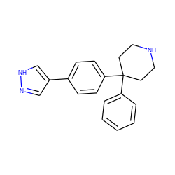 c1ccc(C2(c3ccc(-c4cn[nH]c4)cc3)CCNCC2)cc1 ZINC000014960991