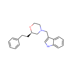 c1ccc(CC[C@@H]2CN(Cc3c[nH]c4ccccc34)CCO2)cc1 ZINC000040741135