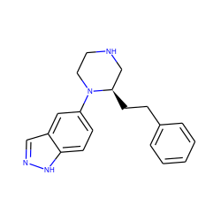 c1ccc(CC[C@@H]2CNCCN2c2ccc3[nH]ncc3c2)cc1 ZINC000053276627